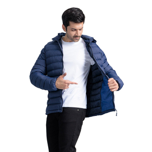 Chaqueta Acolchada de Invierno para Hombre, Personalizada por el Fabricante, Brillante, con Capucha, Gruesa, Negra, Tipo Burbuja - Product Image 3