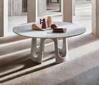 Table basse ronde de salle à manger en marbre de Carrare au design moderne et luxueux 120cm avec pieds poulpe