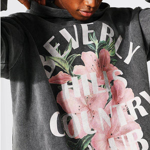Ensemble de survêtement à capuche floral pour hommes Perfectionists Country Club, gris, coupe ample, longueur intégrale, décontracté, streetwear d'hiver, sweat-shirt et pantalon - Product Image 6