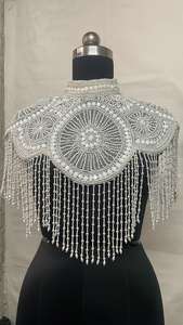 Capa de Hombro Nupcial de Lujo con Perlas de Marfil y Borlas, Chal de Noche con Cuello Alto para Fiesta, Moda Femenina, Capa Ellora 41 - Product Image 3