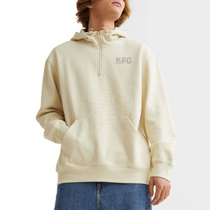 Sudaderas con capucha de invierno para hombre con media cremallera, 100% algodón polar, tela cómoda y suave, transpirable, ecológica, antiarrugas, costuras resistentes - Product Image 2