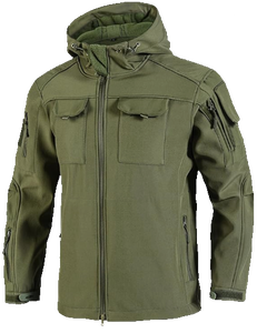 Unisex Formal Tactical Softshell Bomber <b>Jacket</b> Windproof Water Resistant <b>Fleece</b> <b>Lined</b> Multi-Pocket Hiking Outdoor OEM ODM Front - Product Image 1