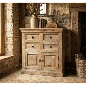 Mueble de Almacenamiento con Múltiples Cajones de Diseño Tradicional en Madera de Mango Sólida, Aparador Duradero que Ahorra Espacio para Sala de Estar, Muebles para el Hogar - Product Image 1