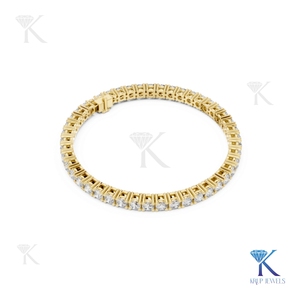 Classic 3.50 MM Cut Lab Grown Filled Diamond Tennis <b>Bracelet</b> 14K 18K <b>Solid</b> Gold Fine Unisex Luxury Bridal Jewelry Manufacturer - Product Image 4