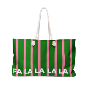 Fa La La Striped Weekender <b>Bag</b> Christmas Travel Carryall <b>Large</b> Capacity Holiday Tote Overnight Travel <b>Bag</b> Womens <b>Gift</b> <b>Bag</b> - Product Image 1