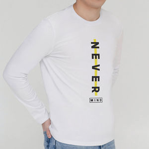 T-shirt de sport pour homme, toucher doux, haute qualité, personnalisable, 100% coton, manches longues, col rond, uni, anti-rides, séchage rapide, respirant - Product Image 2