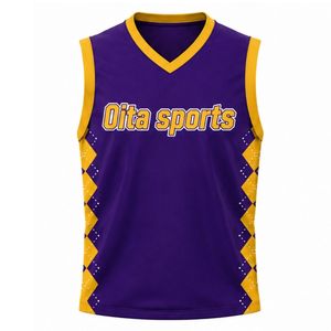 Customized Purple Gold Volleyball Sleeveless Shirt Athletic Team Jersey Sports Top Practice Competition Uniform Performance Wear - Product Image 1