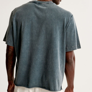 T-shirts délavés à l'acide en gros, nouvelle mode, vêtements décontractés, personnalisez votre logo avant, coton respirant, manches courtes, vêtements de fitness classiques - Product Image 5