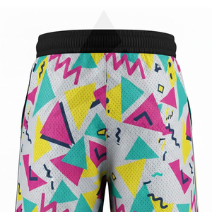 Men's Geometric Pattern <b>Mesh</b> Shorts Drawstring Casual Breathable Polyester Short <b>Pants</b> - Product Image 5