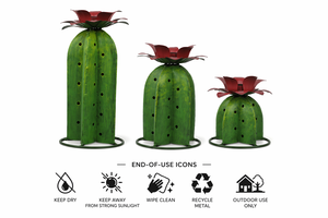Piquets de jardin en fer forgé 3D en forme de fleurs (lot de 3) - Product Image 5