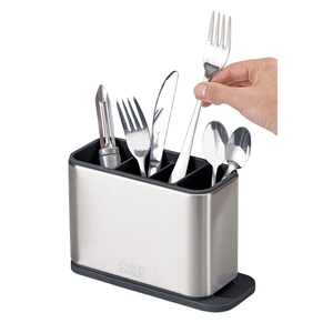 Wholesaler Silver Finished Metal Steel Cutlery Holder <b>Utensil</b> Organizer With 3 Compartment For <b>Kitchen</b> Dining Table Decor - Product Image 1