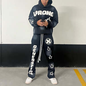 Sudadera con Capucha de Marca Privada con Pedrería, Estilo Oversize, Lavado Ácido y Efecto Desgastado - Product Image 1