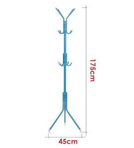 Modern Metal <b>Standing</b> <b>Coat</b> Rack <b>with</b> Adjustable Height for Living Room <b>Storage</b> Holders & Racks in Light Blue Color - Product Image 4