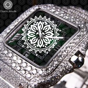 Montre pour homme Charm Jewells en acier inoxydable, boîtier de 40 mm, accents de diamants, analogique, luxe, mode, mouvement mécanique, date automatique, fonction push - Product Image 5