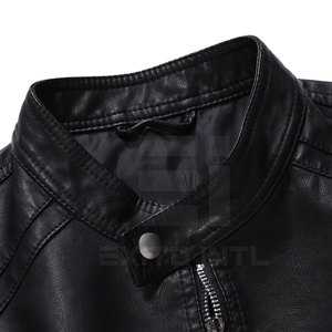 Veste en cuir pour homme à prix bas, col montant, automne-hiver, meilleure qualité, écologique, style streetwear, respirante - Product Image 4