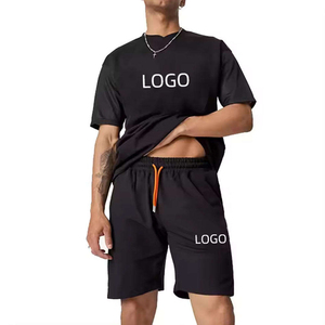 ชุดเซ็ตเสื้อยืดแขนสั้นปักลายลำลองสำหรับผู้ชายและกางเกงขาสั้นสีเข้าชุด ชุดกีฬา 2 ชิ้น สำหรับฤดูร้อน - Product Image 5