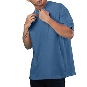 Camiseta Oversize Moderna para Hombre, Corte Holgado, Ideal para Streetwear y Moda Urbana, Conjunto Corto de Verano, Camiseta Lisa - Product Image 1