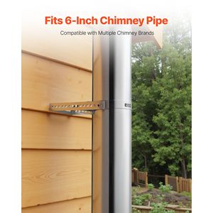 Kit di montaggio staffa a parete regolabile in acciaio inossidabile per parti di caminetto da 6 pollici - Product Image 2