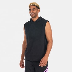 <b>Sleeveless</b> <b>Hoodie</b> Tank Top <b>Men</b> Low Price Custom <b>Hoodie</b> Pullover Training Workout Breathable Hooded Tank Tops Custom Logo - Product Image 4