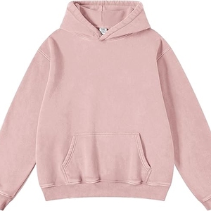 Vente en gros de sweats à capuche en molleton épais 600g sans cordon, personnalisables avec logo, surdimensionnés pour femmes - Product Image 1