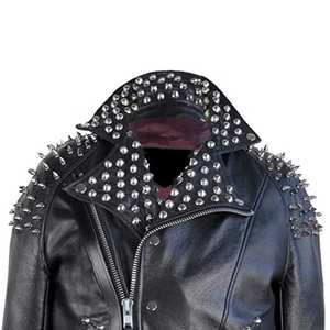 Chaquetas de Cuero 100% Auténtico para Mujer Hechas en Pakistán, Fabricantes Profesionales de Chaquetas de Cuero con Tachuelas para Mujer en Venta - Product Image 3