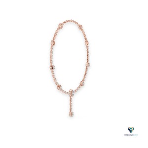 Collier statement en or rose 12,06 CT avec diamant ovale cultivé en laboratoire, en or massif 18 carats, collier pendentif avec diamant taillé fantaisie multi-formes - Product Image 2