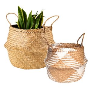 Cesta Decorativa Hecha a Mano de la Marca PHU HAO, Cesta de Paja Natural para Ropa Sucia, Organizador para Cuarto de Niños, Almacenamiento de Cocina, Decoración del Hogar - Product Image 1