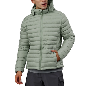 Nouvelle conception de veste matelassée imperméable à col montant en toile personnalisée pour hommes, hiver - Product Image 1