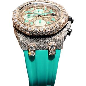 Reloj de Diamantes Cultivados en Laboratorio Personalizado de Alta Calidad Estilo Hip Hop para Hombre, Reloj de Diamantes VVS para Regalo - Product Image 3