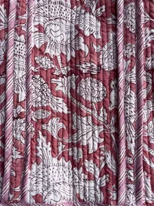 Custom Indian <b>Boho</b> Quilted Tote Shoulder <b>Bag</b> Handmade Cotton with Open Closure and Floral Hand Print for Weekends Shopping - Product Image 5