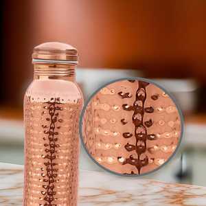 Pure Hammered <b>Copper</b> Water Bottle Handmade Leak Proof Ayurvedic Detox Bottle <b>Gift</b> <b>for</b> <b>Her</b> & Him Wellness Flask Copperflask - Product Image 5