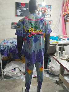 Wholesale Long Mission Made Sublimated <b>Baseball</b> Uniform Set Short Sleeve Elastic Waist Quick Dry Polyester Unisex Adult Size . - Product Image 2