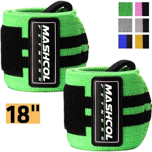 Muñequeras elásticas profesionales de alta resistencia de 18 pulgadas personalizadas, muñequeras de entrenamiento de gimnasio transpirables con gancho para levantamiento de pesas - Product Image 3