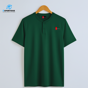 Camiseta Henley para Hombre, 100% Algodón, 180 GSM, Logotipo Personalizado, Cuello con Botones, Ropa Casual, Camiseta Premium - Product Image 1