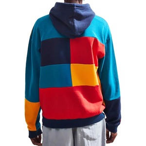 Sudadera con Capucha para Hombre, Diseño Color Block, Corte Holgado, Estilo Casual, Parches Decorativos, Felpa Francesa de Algodón, Estilo Otoñal - Product Image 6
