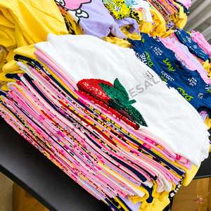 Camisetas de Algodón para Bebés, Colores Surtidos, Diseños a Rayas y Lisos, Lote de Ropa Infantil al por Mayor, Camisetas Hechas en Bangladesh para Niños y Niñas - Product Image 5