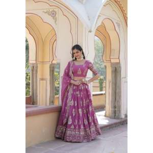 Diseñador Rosa Lenhanga Choli Conjunto de Mujer - Product Image 4