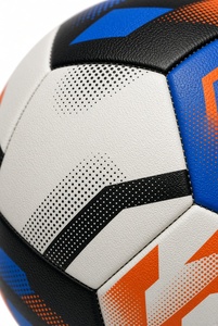 Ballon de football de qualité supérieure, blanc, orange, bleu, ballon d'entraînement taille 3, PVC durable, léger, pour entraînement en salle/extérieur - Product Image 3