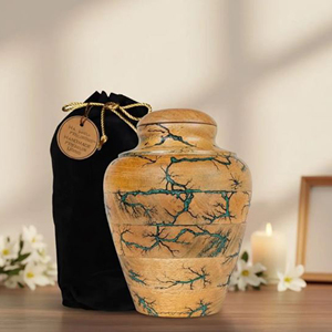 Premium Walnut Wood Cremation Urn Decorative Wooden Memorial Urn Box by AYAANS - Product Image 1