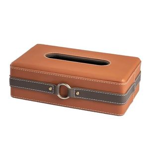 Cubierta Moderna para Caja de Pañuelos de Cuero, Portapañuelos Rectangular, Caja de Pañuelos Naranja - Product Image 3