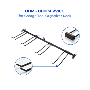 Support mural robuste OEM pour outils, organisateur réglable en acier à un niveau pour garage et jardin A02 - Product Image 2