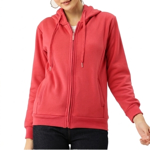 Sudadera con Capucha Personalizada para Mujer, Informal, con Cierre, Ajustada, Cómoda, Color Azul Bebé, Transpirable, con Cordón, 100% Algodón, Felpa, Invierno, Otoño - Product Image 3