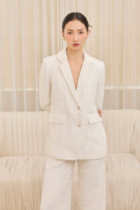 Conjunto de Blazer de Encaje Floral de Primera Calidad, Elegante/Femenino/Formal LA ROSE - Blazer con Solapa de Muesca (Blazer, Pantalones y Falda) KS79 - Product Image 2