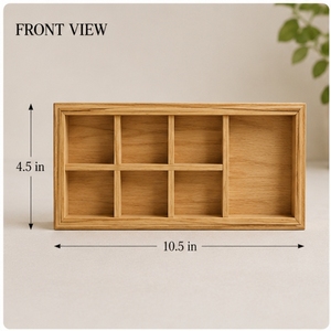 Wooden <b>Storage</b> <b>Tray</b> Rectangular 10.5 in x 4.5 in Minimalist Design Standing Type for Study Space Saving Neatening - Product Image 4