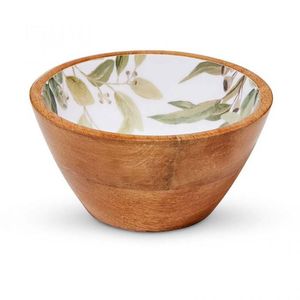 Grand saladier en bois d'acacia écologique au design émaillé unique, grande capacité, avec ustensiles de service pour salade, idéal pour les fêtes - Product Image 1