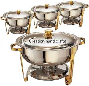 Luxury Silver <b>Buffet</b> <b>Server</b> Chafing Dish with Dome Lid Catering Food Warmer Casserole & Events - Product Image 6