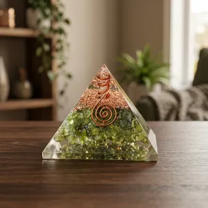 Natural High Quality Polished Peridot Orgone <b>Pyramid</b> for Sale <b>Orgonite</b> <b>Pyramid</b> Peridot Orgone <b>Pyramid</b> for Gift Wholesale <b>Pyramid</b> - Product Image 3