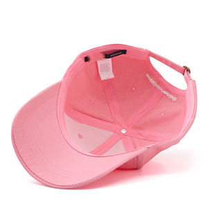 Pink Breathable Leather Sport <b>Cap</b> with 3D Embroidery Logo Adjustable Unisex Hat for Spring Summer Activities - Product Image 2