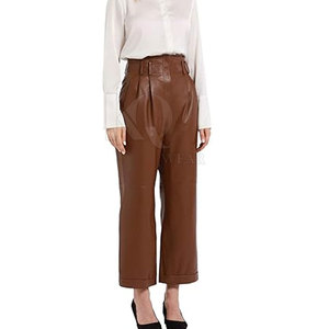 Fashion Forward <b>Women</b> Leather Pant Straight Leg Premium Finish Breathable Lightweight Eco-Friendly for Winter Looks Trendy - Product Image 5