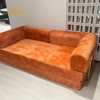 Sofá Comprimido en Caja, Sofá Cama de Pana, Diseño Modular, Ahorro de Espacio, Fácil Montaje, para Sala de Estar